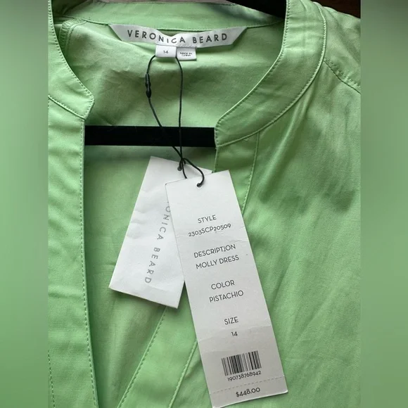 Veronica Beard Molly Dress Mint Green Pistachio size 14 - Picture 4 of 4